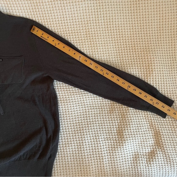 Cozy RVCA knit hooded long sleeve shirt, dark grey, size L - Picture 5 of 11